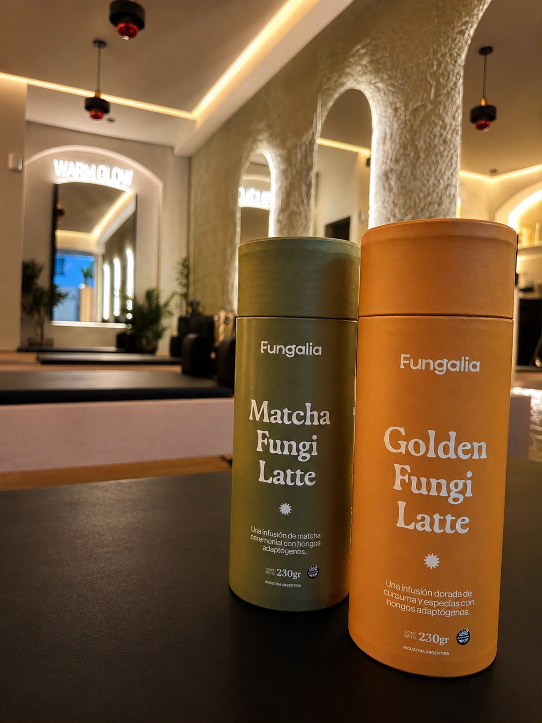 Infusiones de hongos en la barra del estudio